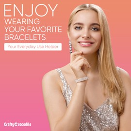 CraftyCrocodile Set of 3 Bracelet Helper Tool - Fastener Tool for Bracelet, Necklace, Jewelry, Watch - Сlip, Clasp Helper - Easy to Put on Yourself, Portable, Made of Metal, Silver, Rose, Teal