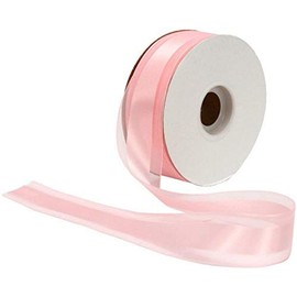 Offray Garbo Satin and Sheer Craft Ribbon, 1-1/2-Inch Wide by 50-Yard Spool, Powder Pink