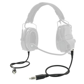 HEARFALCOM Tactical Headset Accessory Dual Channel Cable Wire Adapter Compatible with TAC700 Headset (Dual Pass Cable BK)