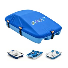 1200D PVC Pedal Boat Cover Heavy Duty - Hicover Paddle Boat Cover Waterproof Outdoor 3 or 5 Person with Windproof Buckle Straps & Reflective Strip, up to 112. 5" L x 65" W, Blue