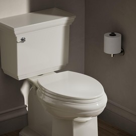 KOHLER K-4774-47 Brevia Elongated Toilet Seat with Quick-Release Hinges And Quick-Attach Hardware For Easy Clean, Almond