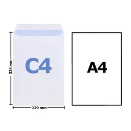 Evour, A4 / C4 Self Seal White Pocket Envelopes, Letter Envelopes, Ideal for Everyday Home, Office & Commercial Use, 229 x 324 mm 100 GMS, No Window Envelopes Mail Posting Supplies, (25)