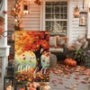 Hello Fall Maple Tree Garden Flag Decor for Outside, Double