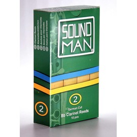 10 soundman Reeds for German Clarinet - High-Quality Clarinet Reeds (German Grip System) - Box of 10 (Thickness 2.0)