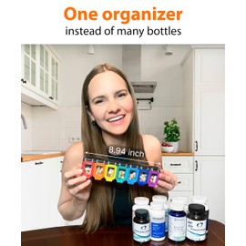 Weekly Pill Organizer 1 time a Day – Pill Box 7 Day with Enhanced Waterproof Seal, Large compartments Hold Big Vitamins & Supplements, Upgraded Locking lids, for Home & Travel use, Durable Hard case