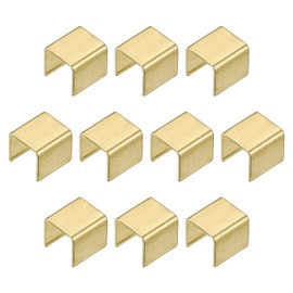 uxcell Fold Over Crimp Caps, 200Pcs 6 x 6mm Ribbon Crimp Ends Clasp Tips Leather Clips for Jewelry DIY Craft Making, Gold Tone