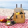 Peohud Wicker Picnic Basket, Empty Gift Basket with Linen, Willow