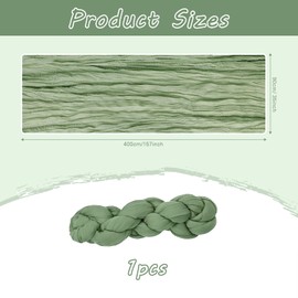 YALLOVE Cheese Cloth Table Runner, 1 Pack 90 x 400 CM Boho Long Table Runner, Holiday Table Runner for Party, Wedding, Bridal Shower Decoration( Sage Green )