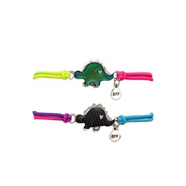 COLORFUL BLING 2pcs Temperature Sensing Color Changing Mood Bracelet Animals Mermaid Dinosaur Butterfly Wrap Bracelet for Women Friendship BFF Jewelry, Adjustable Perimeter: 6.3 - 9.5 inches, Metal,