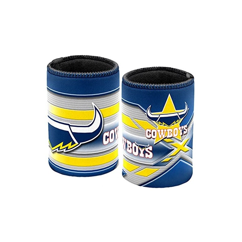 NRL North Queensland Cowboys Can Cooler - Blue Yellow, Neoprene,