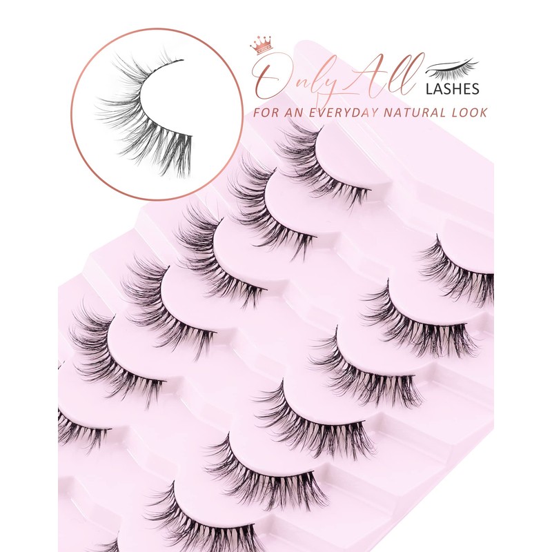 Onlyall Lashes Natural Look Soft Fluffy Lashes Short Eyelashes Lightweight