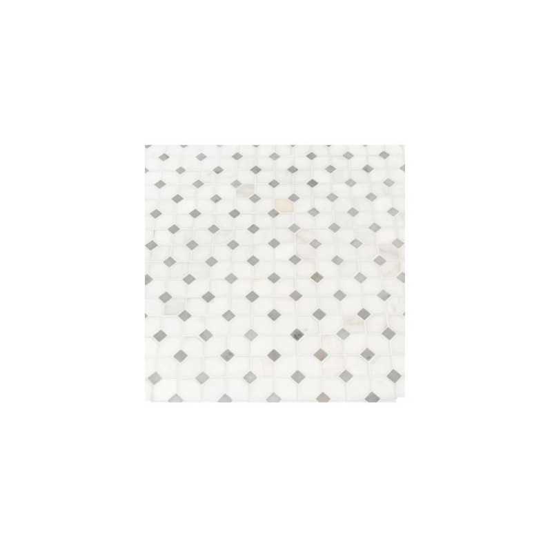 Bianco Dolomite Dotty 12.31 in. x 12.36 in. Polished Marble