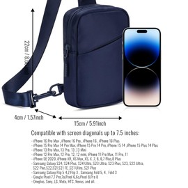 Small Crossbody Bag for Men Women Mini Sling Bag Trendy Casual Waterproof Phone Bag Chest Fanny Pack for Travel Sport Running