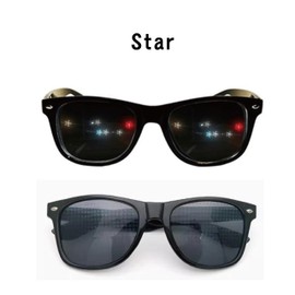XII WANG YE Star Effect Diffraction Glasses Festival Party Rave Light Accessories Star Sunglasses UV400 Protection