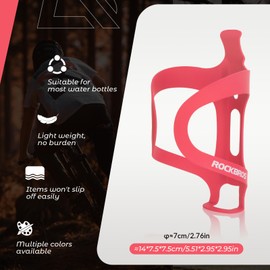 ROCKBROS Bike Water Bottle Cage Water Bottle Holder Lightweight Alloy Aluminum Bicycle Cages Secure Hold Brackets for MTB, Road,Gravel Bike