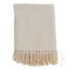SARO LIFESTYLE Sevan Collection Soft Cotton Diamond Weave Throw, Ivory