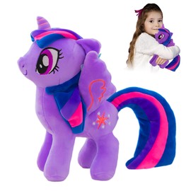 Purple Pony Cuddly Toy, 20 cm Rainbow Dashs Cuddly Toy, Rainbow Plush Toy, Fluttershy Rainbow Dash Plush, Little Pony Purple Plush Toy, Unicorn Doll, Gift for Children