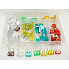 Jurassic Classic Auto Parts 50 Chevy Mini Automotive Fuses Assortment Kit Blue Green Red Yellow 5A 10 15A 20