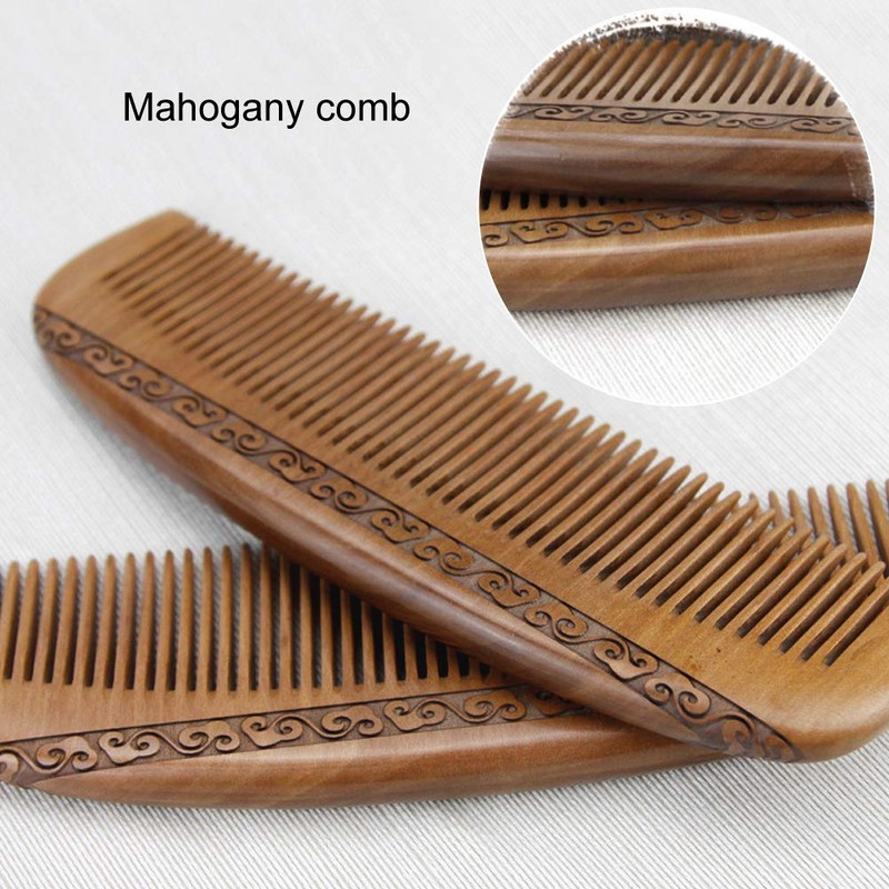 Wooden Comb Hair Comb Massage Comb Two Sided Carving Mahogany