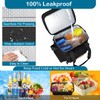 GLENKEY Double Deck Insulated Lunch Box, Expandable XLarge Lunch Bag