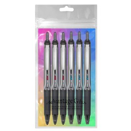 Pilot Precise V5/V7 RT Retractable Rolling Ball Pens, Fine and Extra Fine Point, Assorted Points Black Ink, 6-pk; Premium Comfort Grip, Bundle with Plastic Reusable Pouch