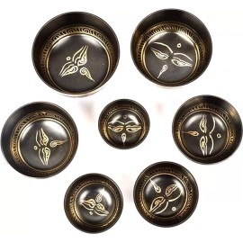 Tibetan singing bowl set- Singing bowl set of 7 -7 Chakra healing singing bowl-