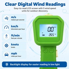 Wind Speed Anemometer, Handheld Digital Wind Speed Meter Toy for Kids