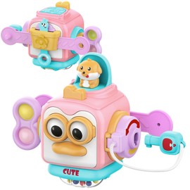 SOONYANG Montessori Toys for 1 Year Old, Activity Cube Toys for 1 Year Old Boy,Travel Sensory Toy for Toddlers 1-3, One Year Old Boy Birthday Gift, Learning Baby Toy 12-18 Months