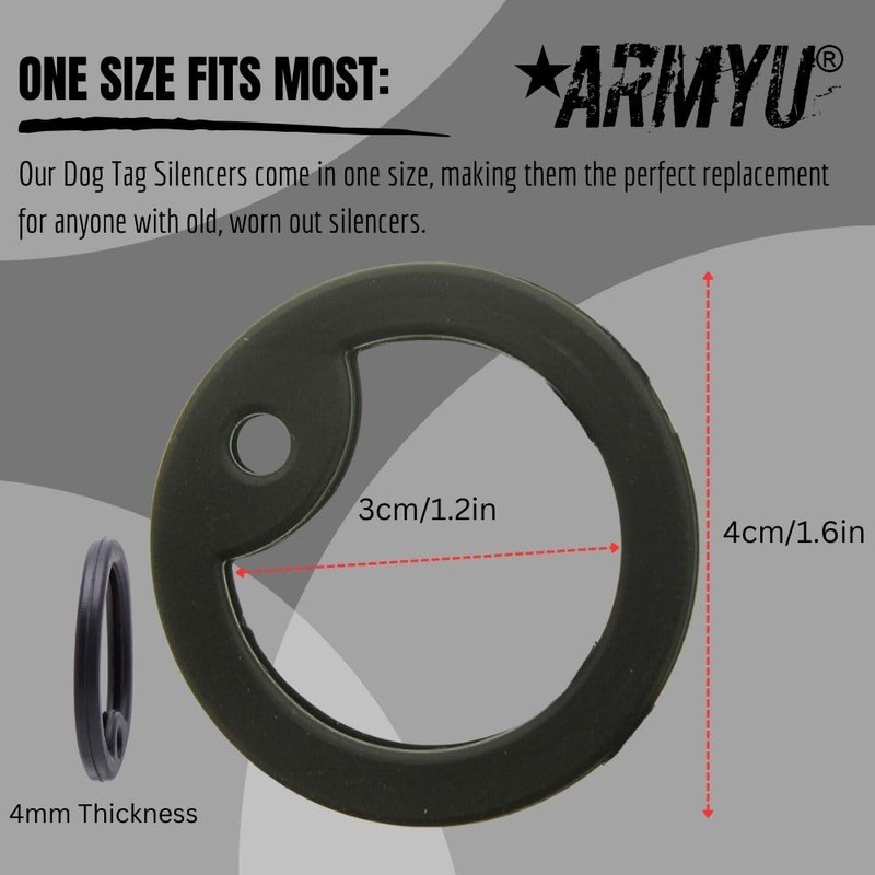 ARMYU Military Dog Tag Silencers Round Silicone Rubbers Set (Purple)