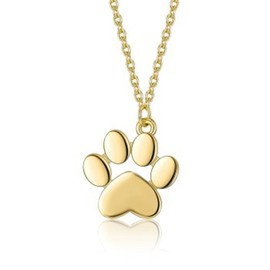 coadipress Dog Paw Necklace for Women Lovely Animal Cat Paw Choker Necklace Gold Silver Dainty Two Tone Pubby Pet Animals Paw Print Pendant Necklace Minimalist Jewelry (Gold Paw)