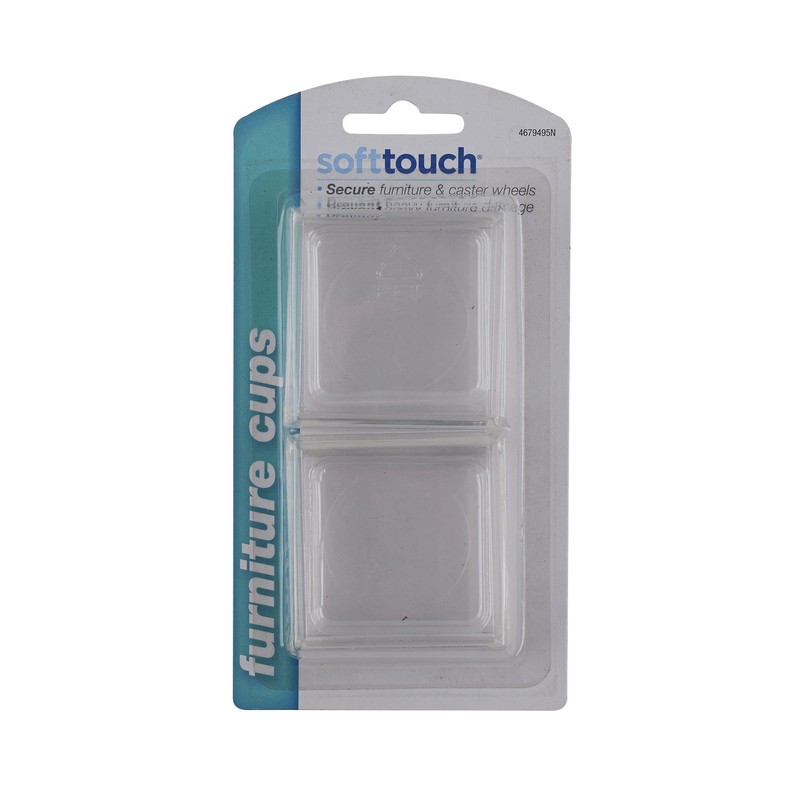 SoftTouch 4679495N Furniture Caster Cups Square for Carpet or Durable