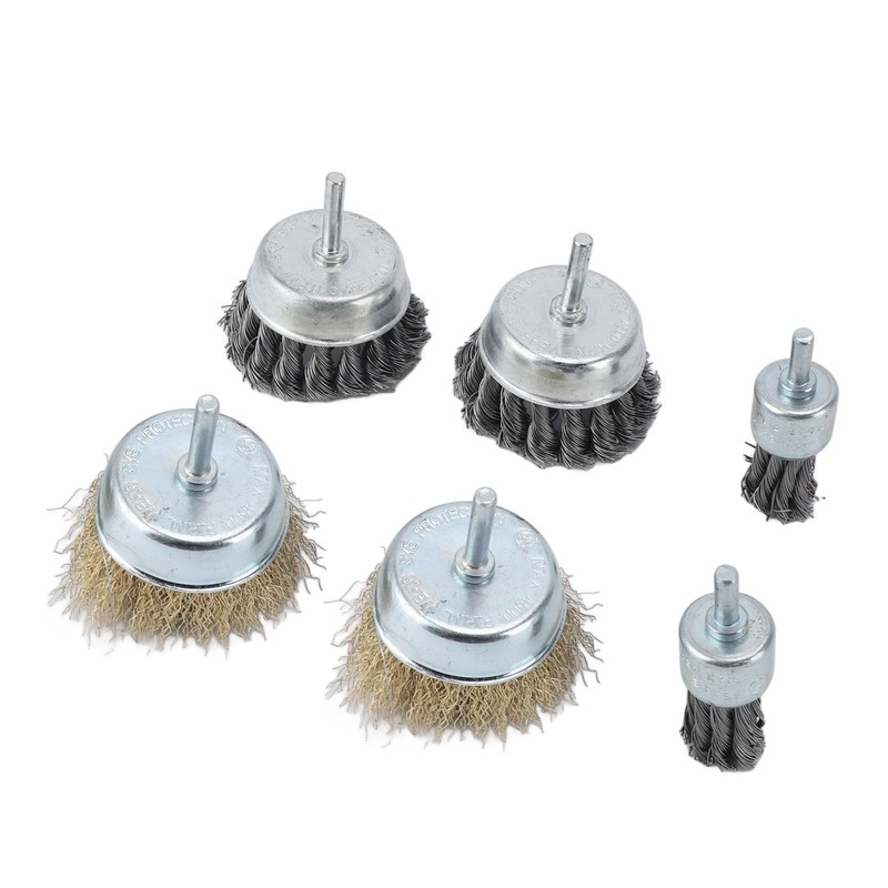 6 Pcs Drill Wire Brush Multi Functional Wire Cup Brush