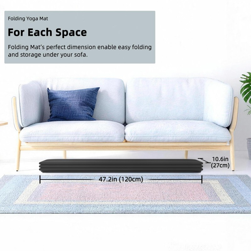 Foldable Yoga Mat 74"x47.2"x 0.4" – Large Yoga Mat