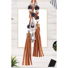 Exotic Women Waist Belt/Rope/Chain with Tassel and Beads Skinny Woven Boho Belt Braided Belt(TAN)