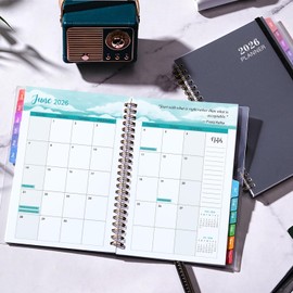 2026 Planner - JAN. 2026 -DEC. 2026, 2026 Daily Weekly and Monthly Planner, 6.3'' x 8.4'', Calendar Planner 2026 with Transparent PP Cover, Colorful Monthly Tabs, Back Pocket