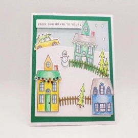 Diamond Press Holiday Village Stamp and Die Set 803656 New