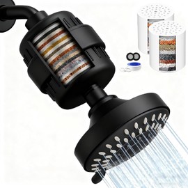 Regaderas Cabezal de Ducha, Cabezal de Ducha con 20 Etapas Filtro, Regaderas de Lluvia de Alta Presión para Baño con 2 PCS Cartuchos Filtro, Regadera para Baño para Agua Dura, Elimina Impurezas etc