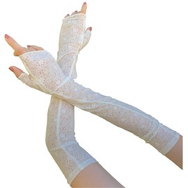 ☆ ☆ UV Sun Protection Long Arm Cover suberidome Thumb with # 980 Off White