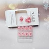CEWEWP Christmas Press on Nails Short Square Fake Nails Pink