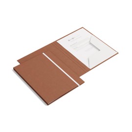 BIGSO Paulina A4 Folder with Elastic Band - 100% Recycled Fibreboard and Linen Look Paper - Portfolio Folder for Documents, Files, Documents etc. - sienna