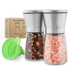 Salt and Pepper Grinder Set - Adjustable Coarseness, Refillable Stainless