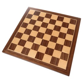 Chronos Chess Board with Inlaid Walnut Wood, Small 11 x 11 Inch, Board Only