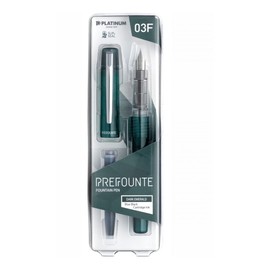 PLATINUM Prefount Dark Emerald Fine Fountain Pen, Pack of 1