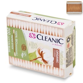 Cleanic Naturals 2000 Ct Organic Cotton Buds | Cotton Buds Biodegradable | Eco Friendly Cotton Swabs for Ear Cleaning and Makeup Application | Zero Waste | Vegan Product (200 x 10 Pack)