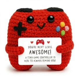 ZZOZPOP Awesome​ Crochet Game Controller Doll, Gamer Gifts​ for Men, Emotional Support​ Christmas Birthday​ Present, Positive Crochet​ Gaming Decor​ for Home Office
