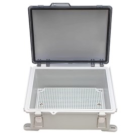 MAKERELE Grey Junction Box ABS Plastic Dustproof Waterproof Electrical Boxes Hinged Shell Outdoor Universal Project Enclosure with Clear Cover 8.6×6.7×4.3 inch (220×170×110mm)
