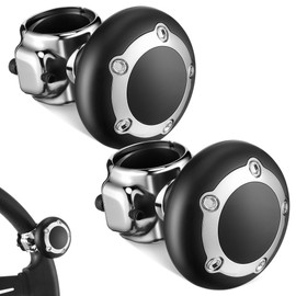 2Pack Vehicle Power Handle Car Steering Wheel Spinner Accessory Knob, Universal Fit for Cars, Trucks, Tractors, Mowers, Forklifts, Boats, Easy Grip Spinner for Comfortable One Handed Steering (Black)