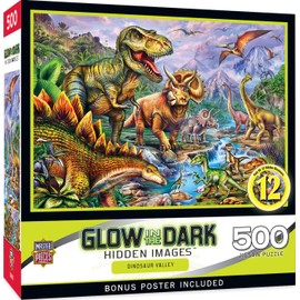 Hidden Images Glow in The Dark - Dinosaur Valley 500pc Puzzle