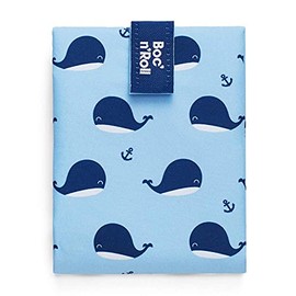 Roll'eat ® - Boc'n'Roll Animals Reusable and Ecological Sandwich Holder for Children without BPA, Whale