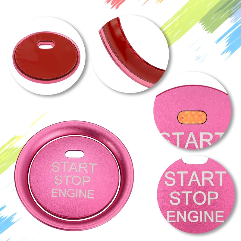 TOMALL Aluminum Engine Start Stop Push Button Cover Trim Compatible